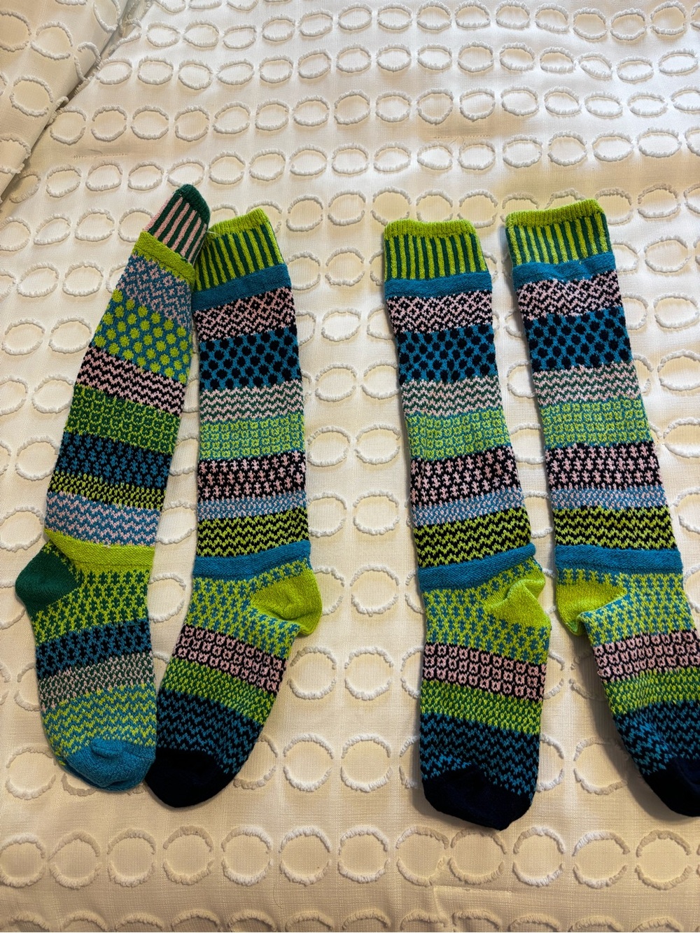Solmate Mismatched Knee High Socks in Waterlily shoe size 6-8 - Picture 4 of 5